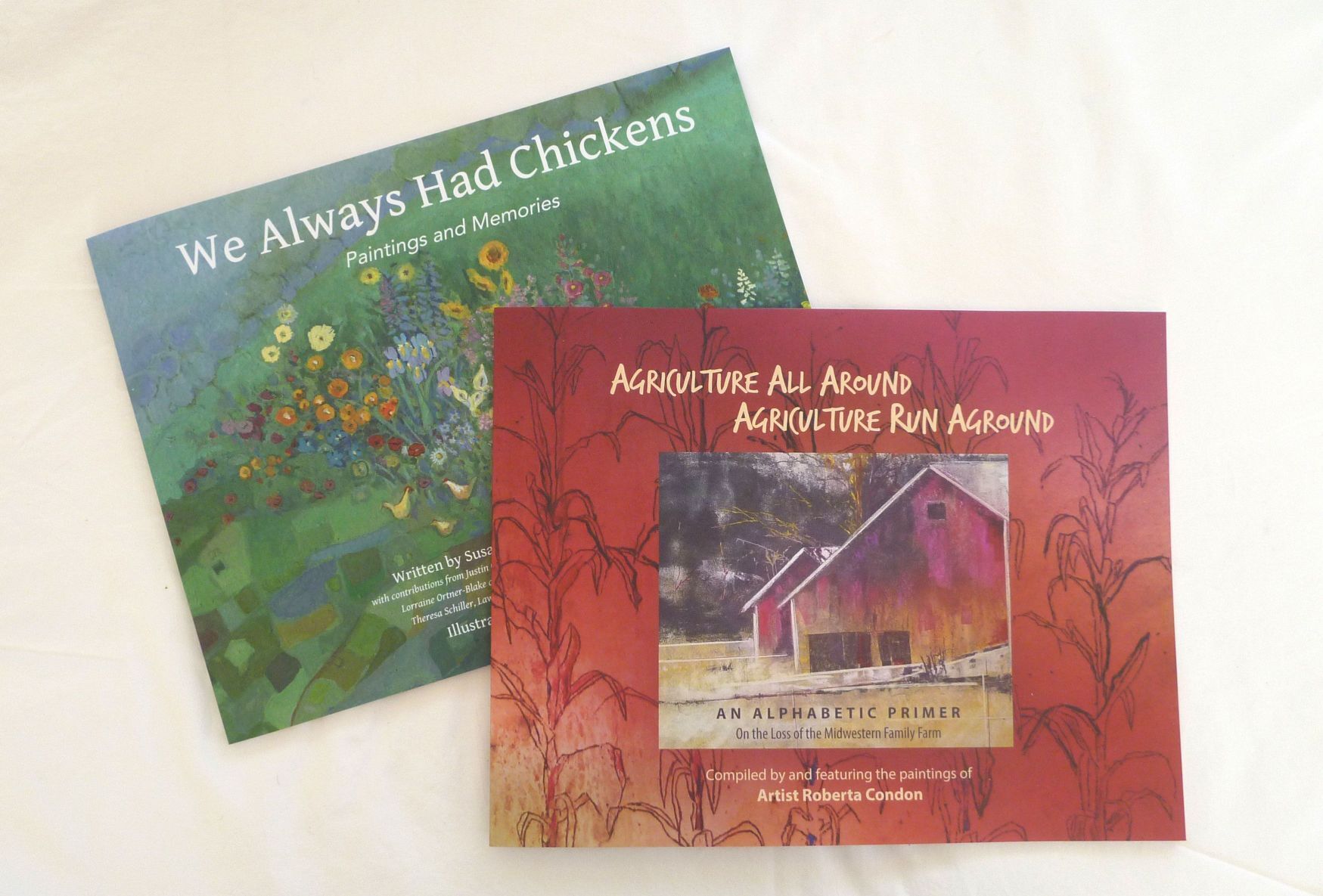Book covers for "We Always Had Chickens" and "Agriculture All Around"